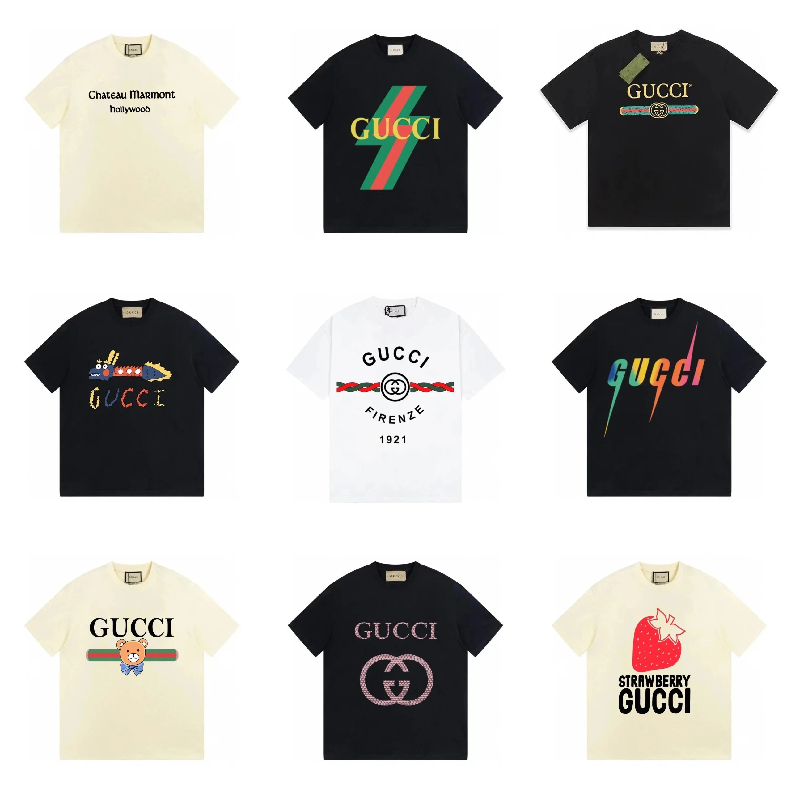 Gucci Graphic Print Oversized Cotton T-Shirt Multicolor