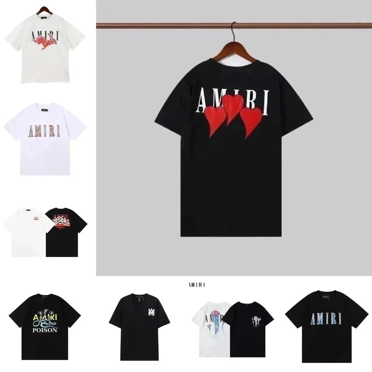 Amiri Graphic Print Oversized Tee Black