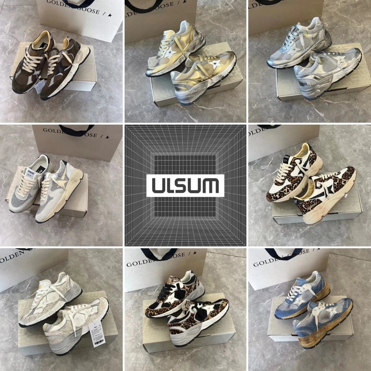 Golden Goose Running Sole Chunky Sneakers Multicolor