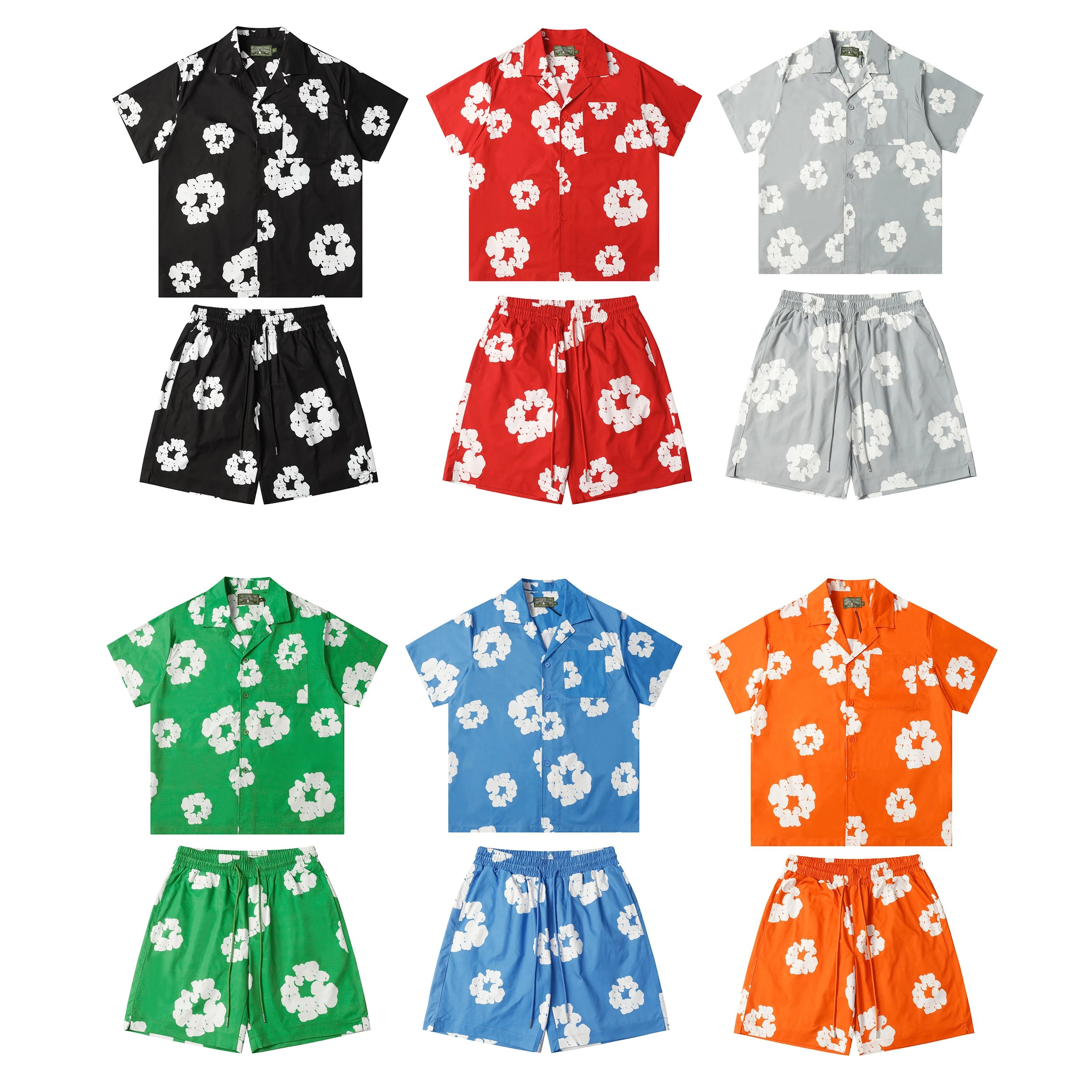 Design Floral Print Casual Matching Set Multicolor