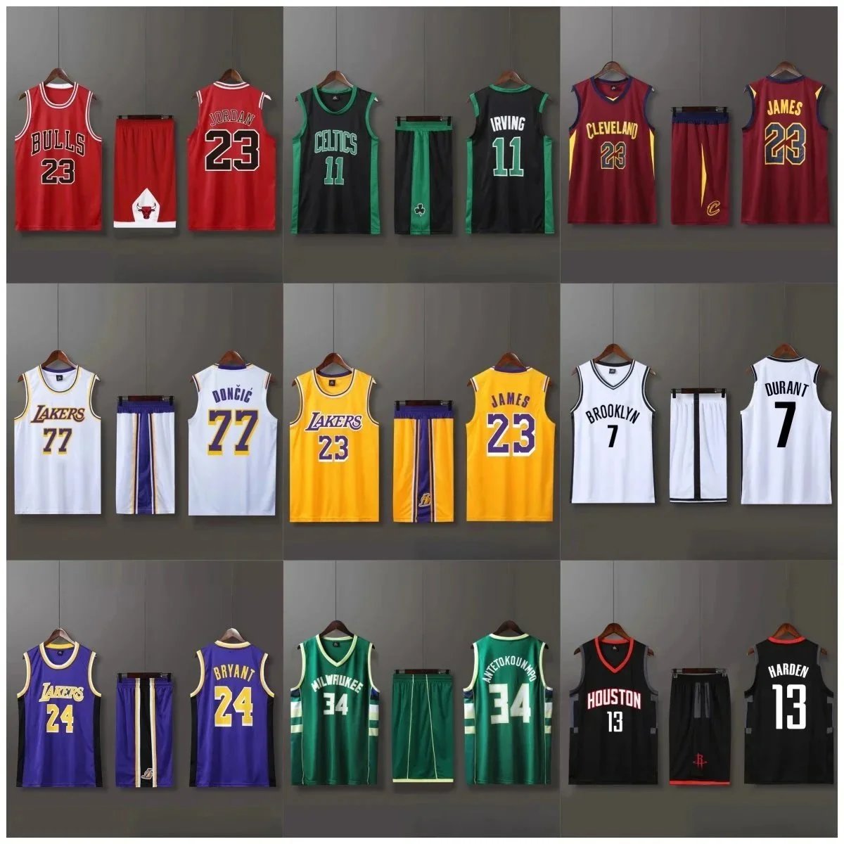 Design Retro Basketball Jersey Shorts Set Multicolor