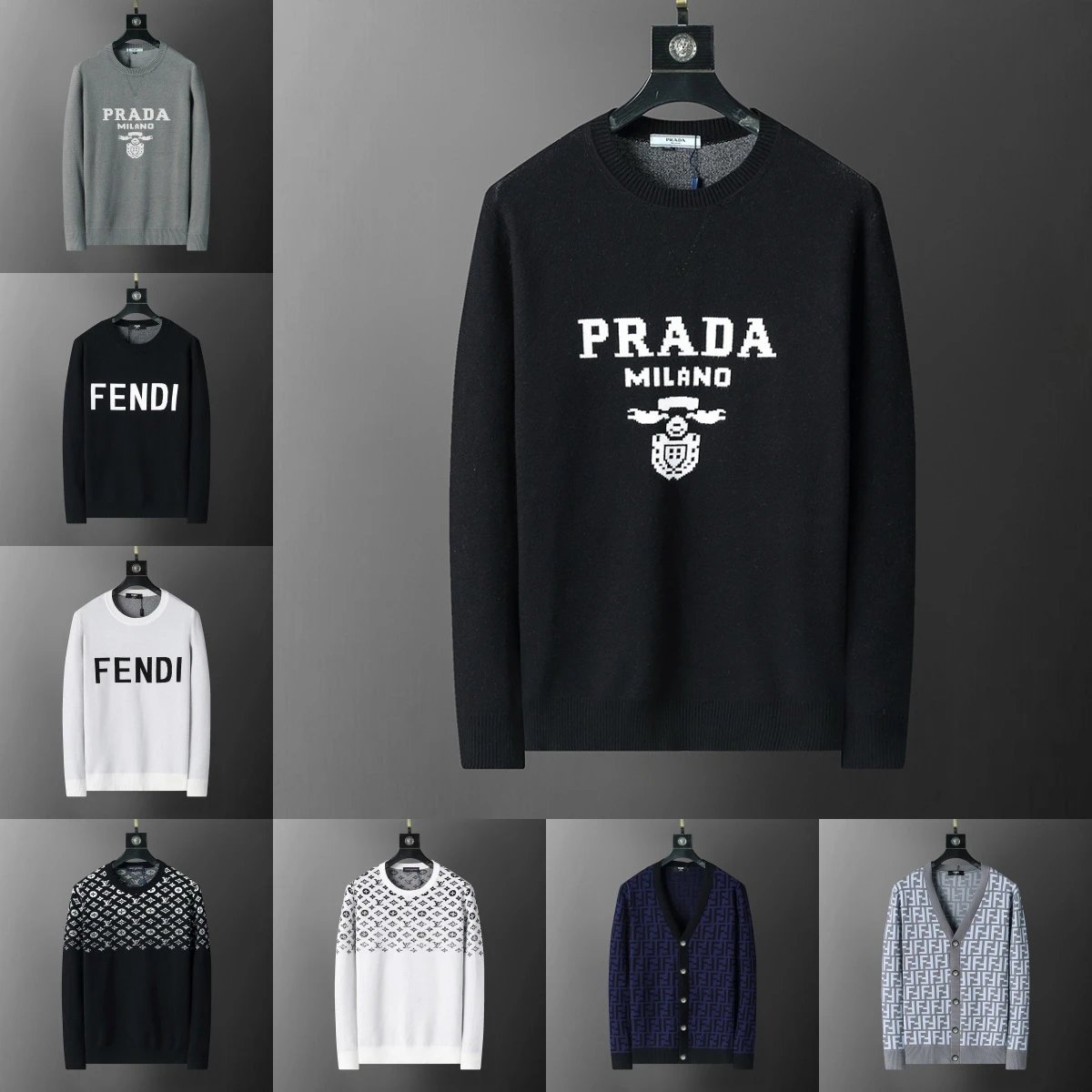 Prada Milano Knit Crewneck Sweater Black