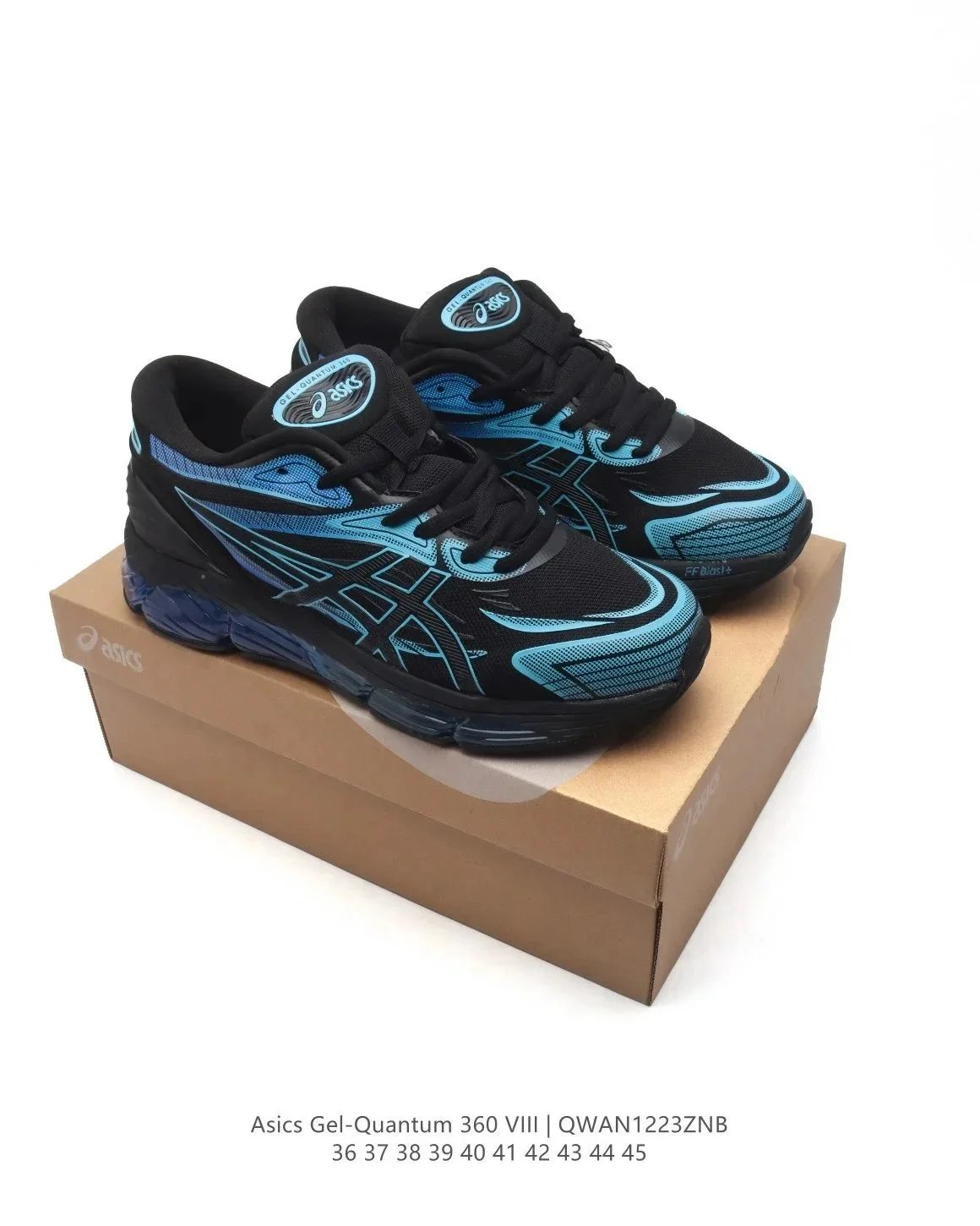 Asics Gel-Quantum 360 VIII Chunky Running Sneakers Black and Blue