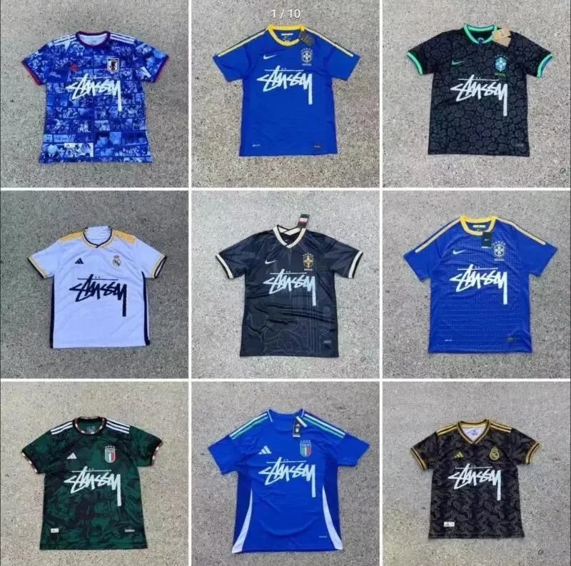 Stussy Graphic Soccer Jersey Streetwear Sporty T-Shirt Multicolor