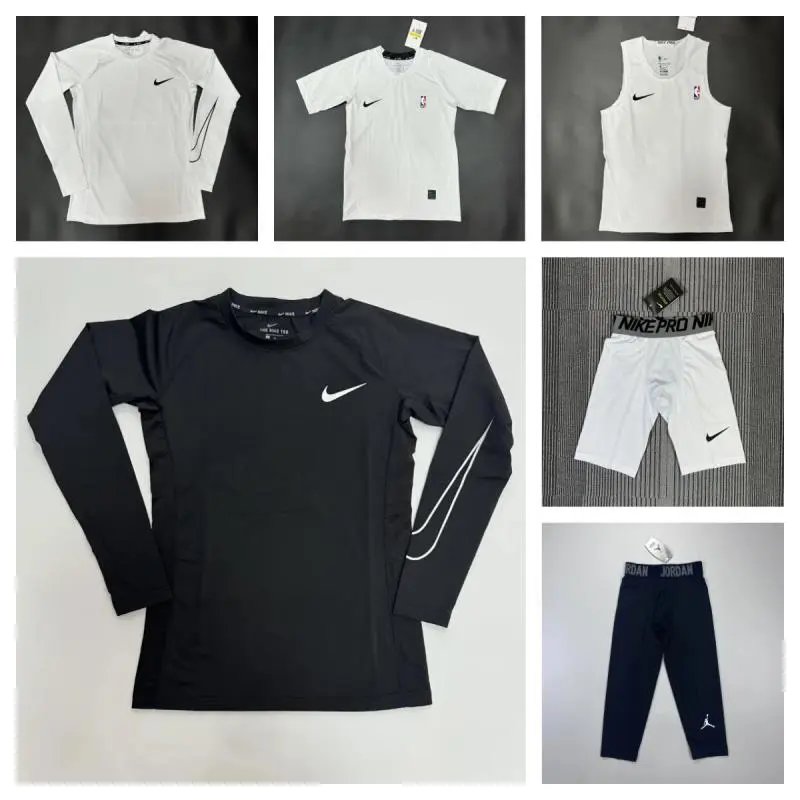 Nike Pro Training Apparel Compression Sporty Set Black and White