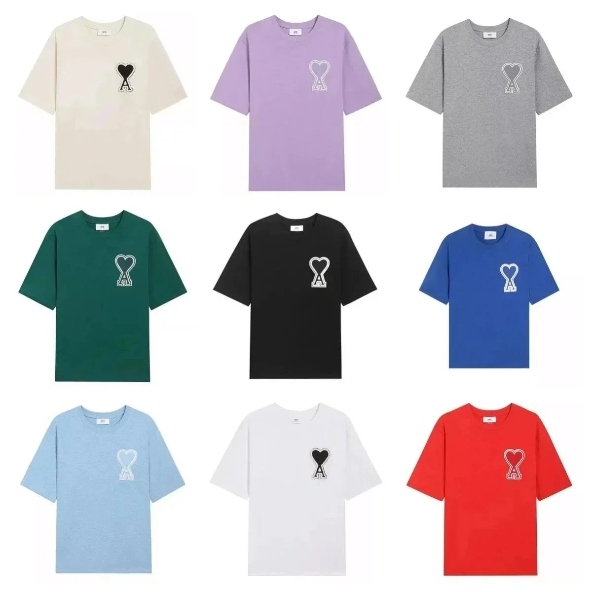 Ami Paris Ami Ami de Coeur Cotton T-Shirt Multicolor