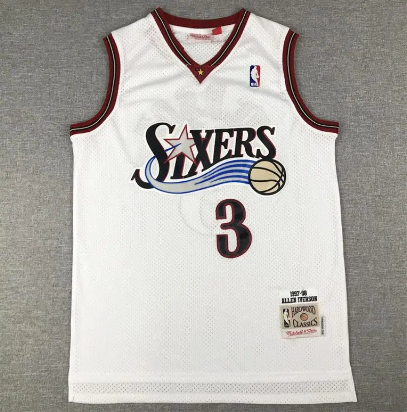 Mitchell & Ness M&N 1997-98 Allen Iverson Philadelphia 76ers Retro Jersey White