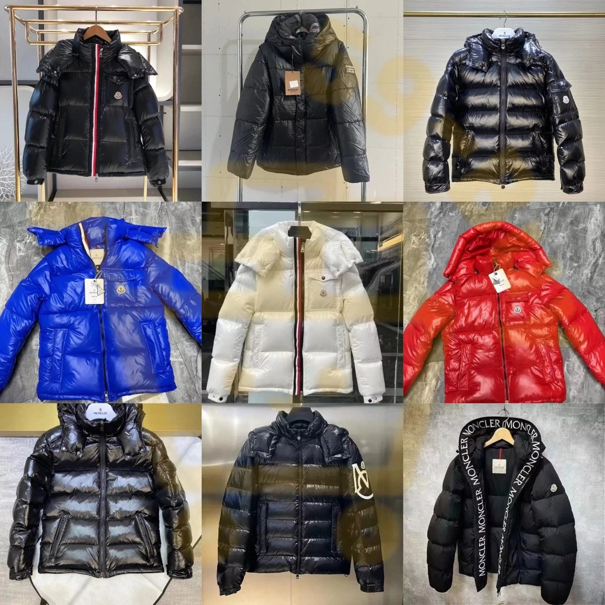 Moncler Maya Shiny Puffer Jacket Black
