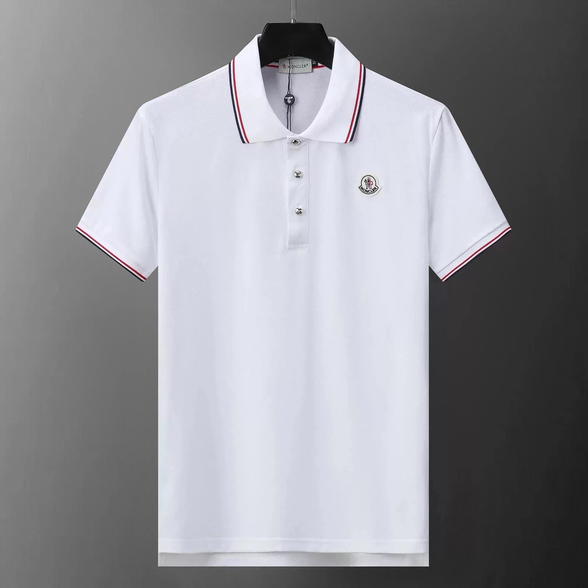 Moncler Classic Cotton Polo Shirt White