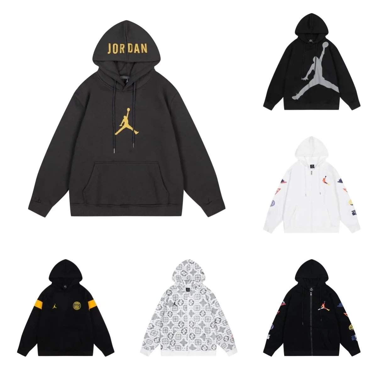 Jordan Jumpman Graphic Streetwear Hoodie Black and White