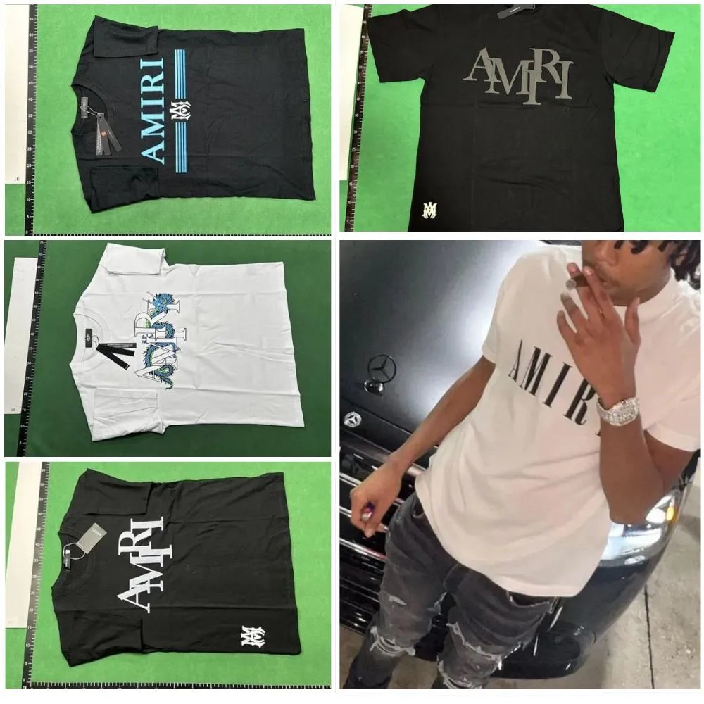 Amiri Graphic Print Cotton T-Shirt Black and White