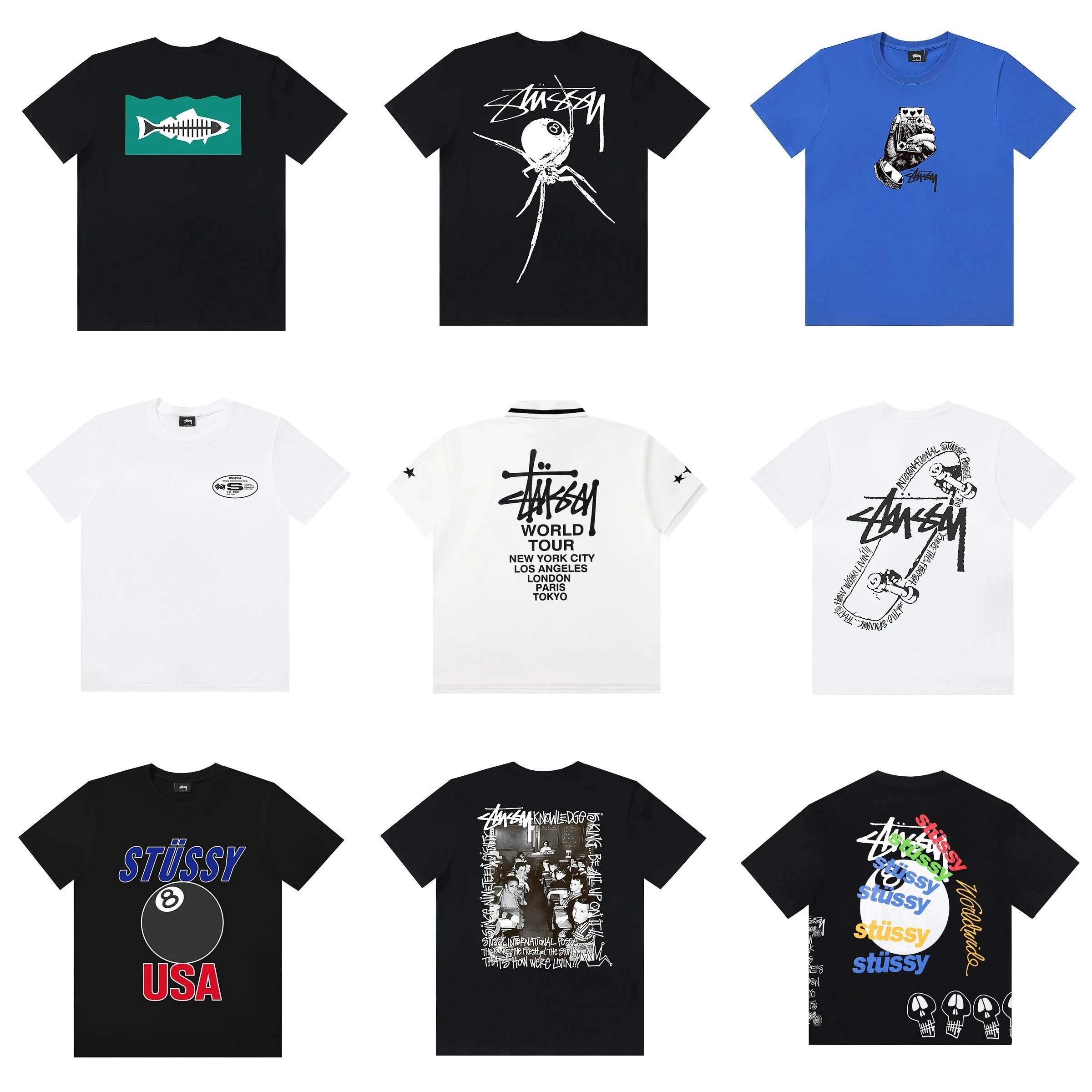 Stussy Graphic Print Streetwear T-Shirt Multicolor
