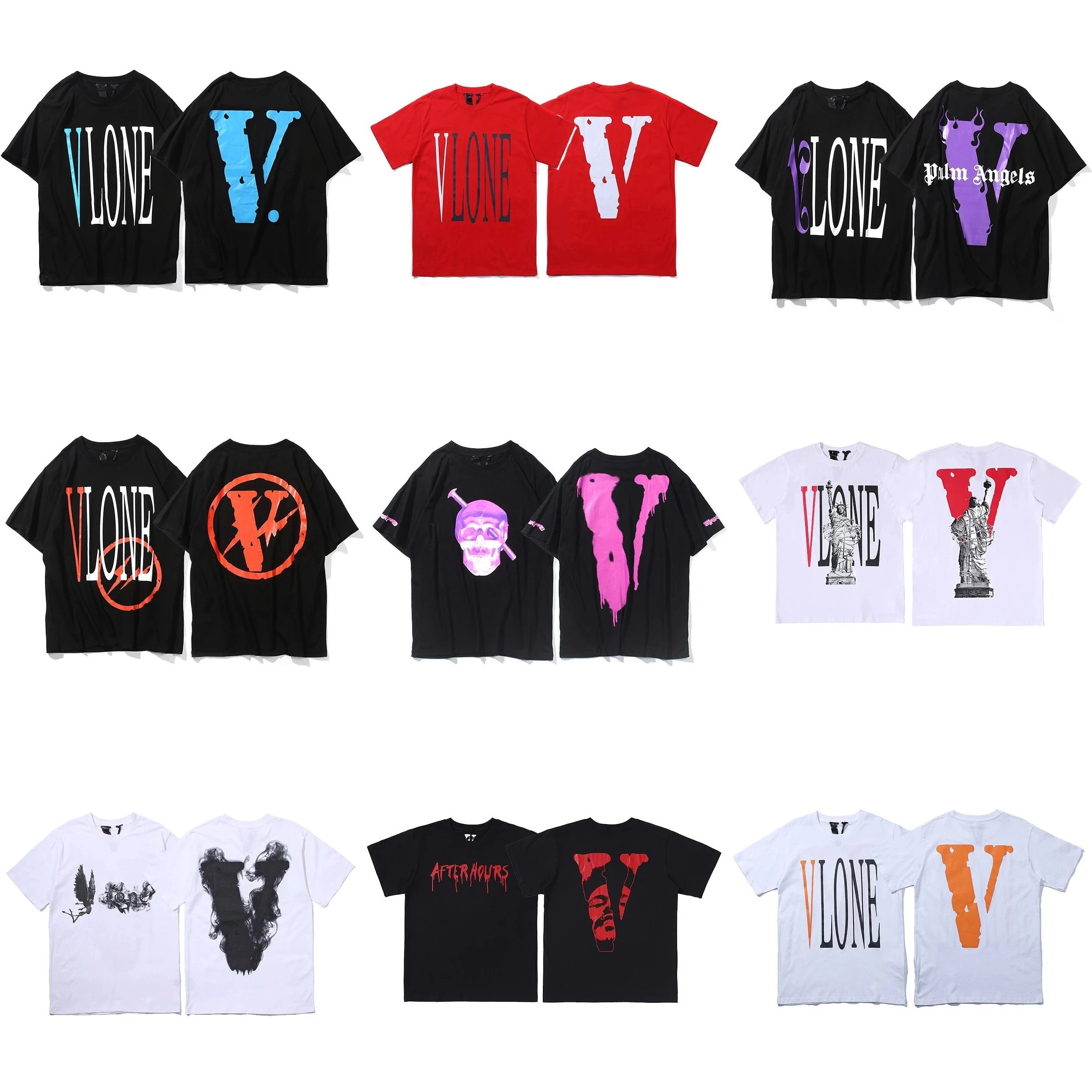 Vlone Graphic Print Streetwear T-Shirt Multicolor