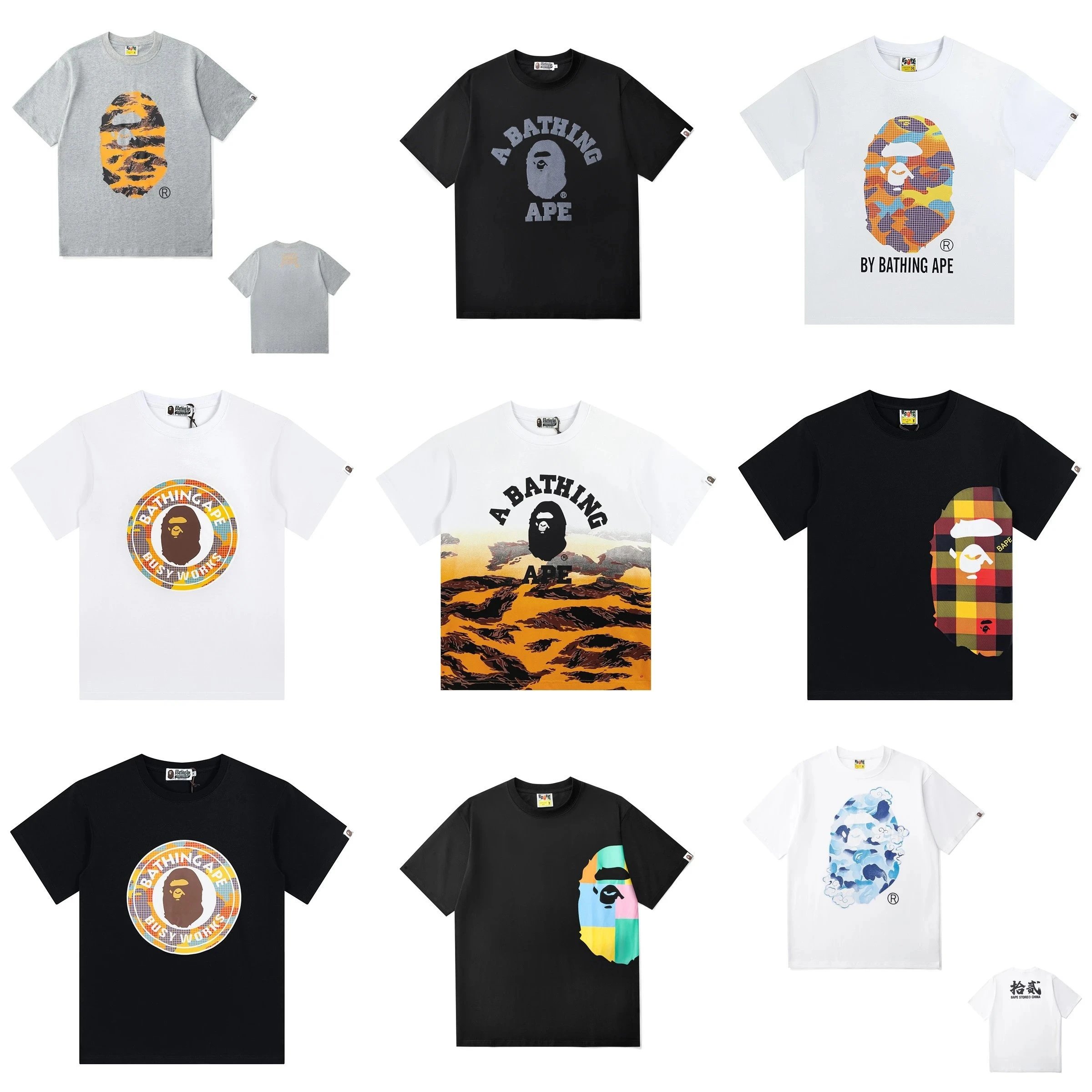 A Bathing Ape BAPE Graphic Print Streetwear T-Shirt Multicolor