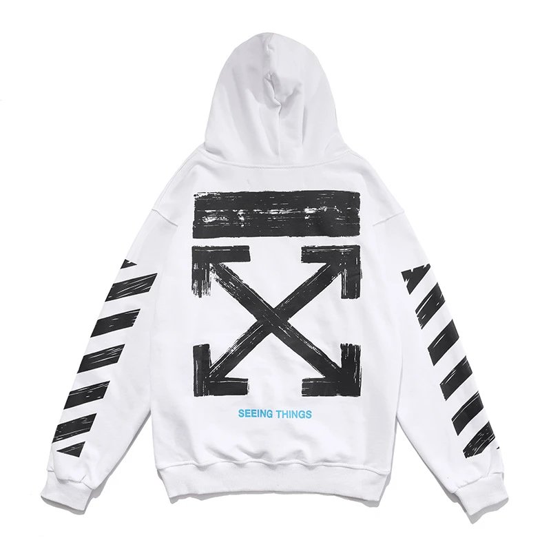 Off-White Seeing Things Arrows Graphic Streetwear Hoodie White