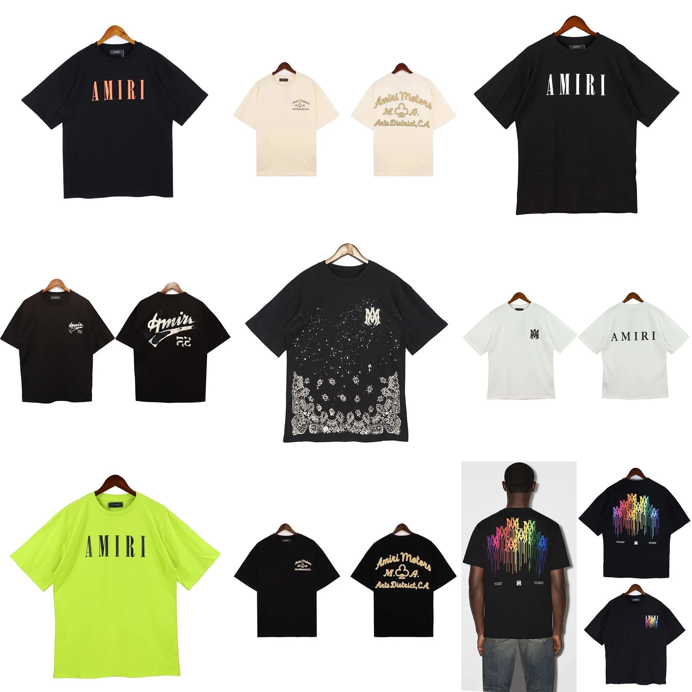 Amiri Graphic Print Oversized Tee Black and White