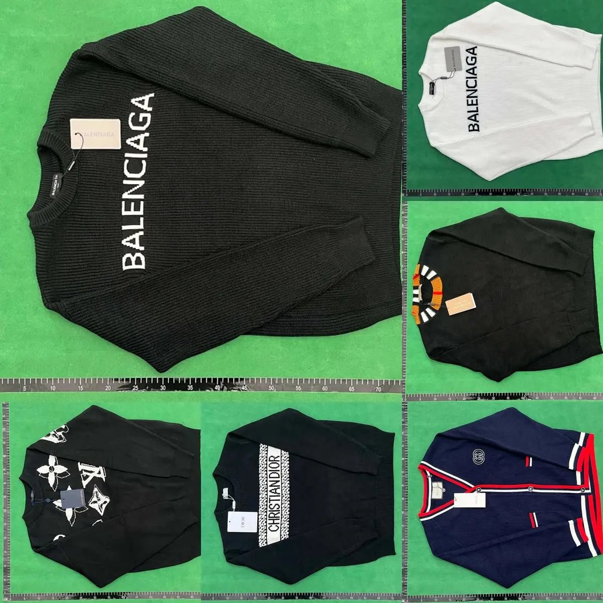 Balenciaga Ribbed Knit Sweater Casual Pullover Black