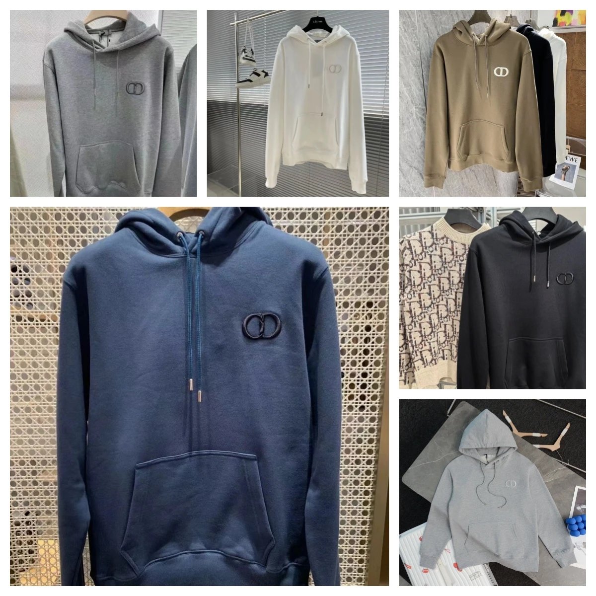 Dior CD Icon Embroidered Cotton Hoodie Multicolor