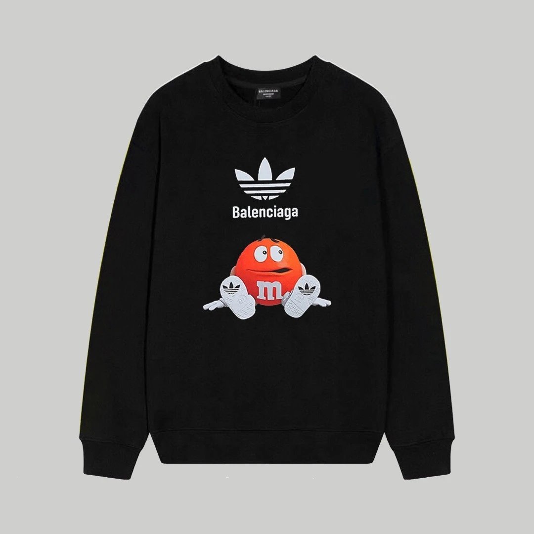Balenciaga Oversized Graphic Sweatshirt Black