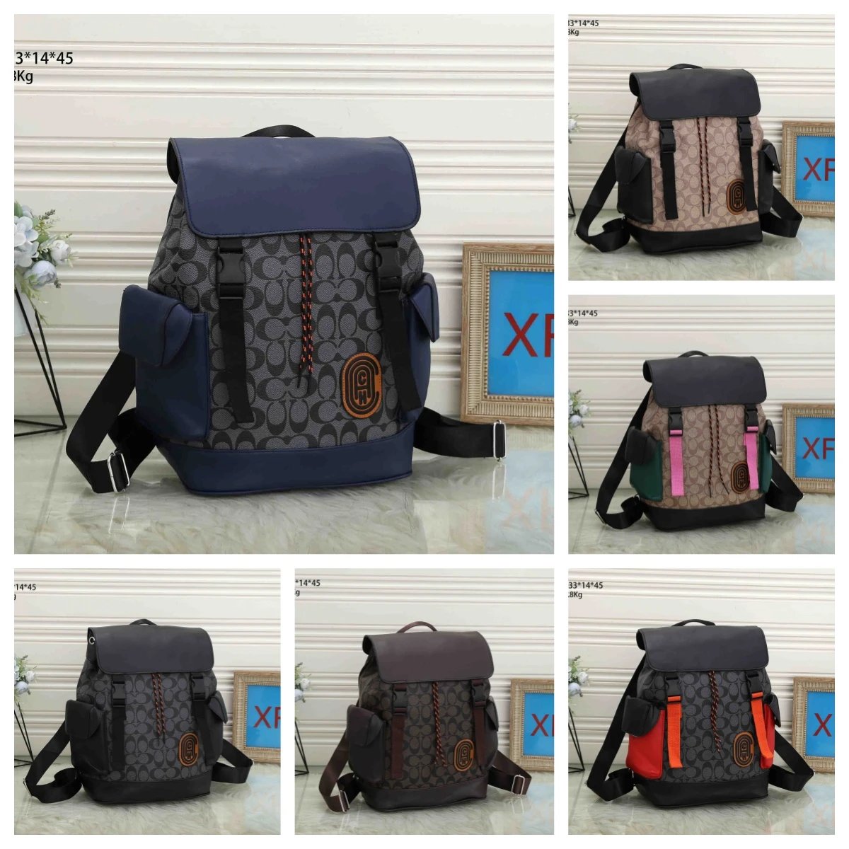 Coach Signature Canvas Casual Backpack Multicolor