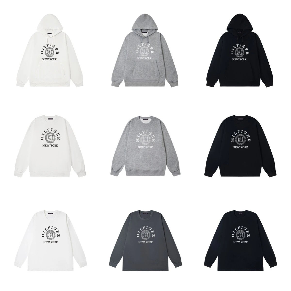 Tommy Hilfiger Hilfiger New York Graphic Cotton Hoodie Sweatshirt and Long Sleeve Tee Multicolo