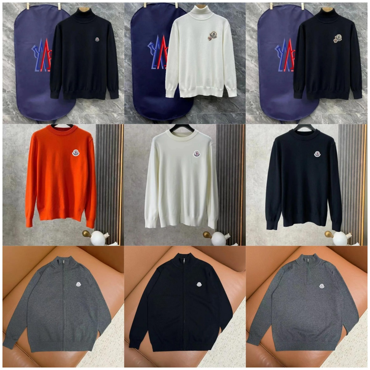 Moncler Knitwear Collection Casual Sweater Multicolor
