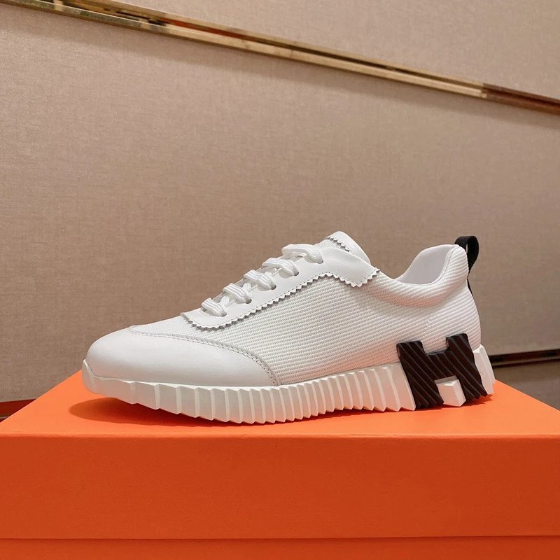 Hermes Bouncing Low Top Sneakers White