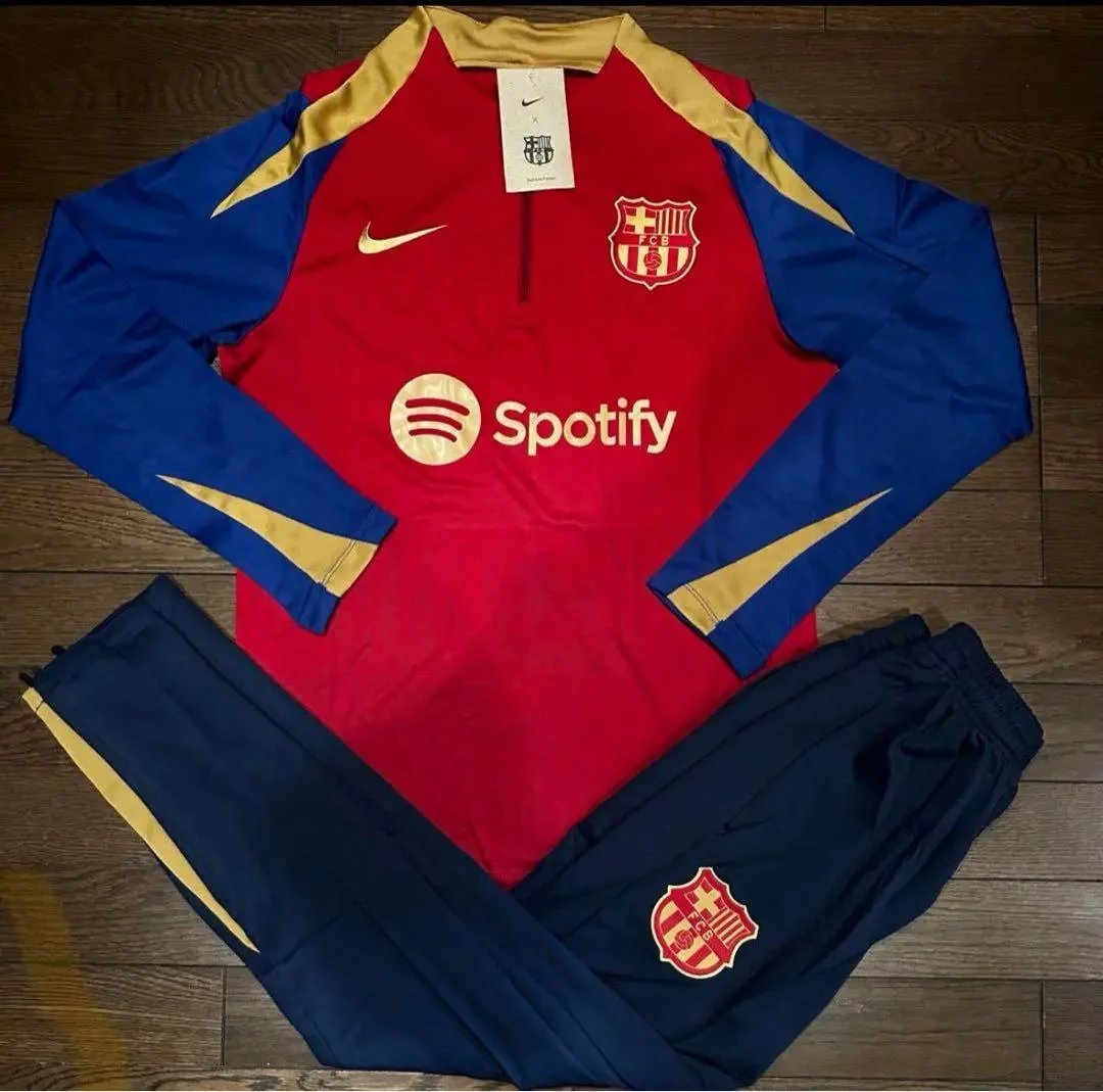 Nike FC Barcelona 2023-24 Strike Training Tracksuit Set Red and Blue