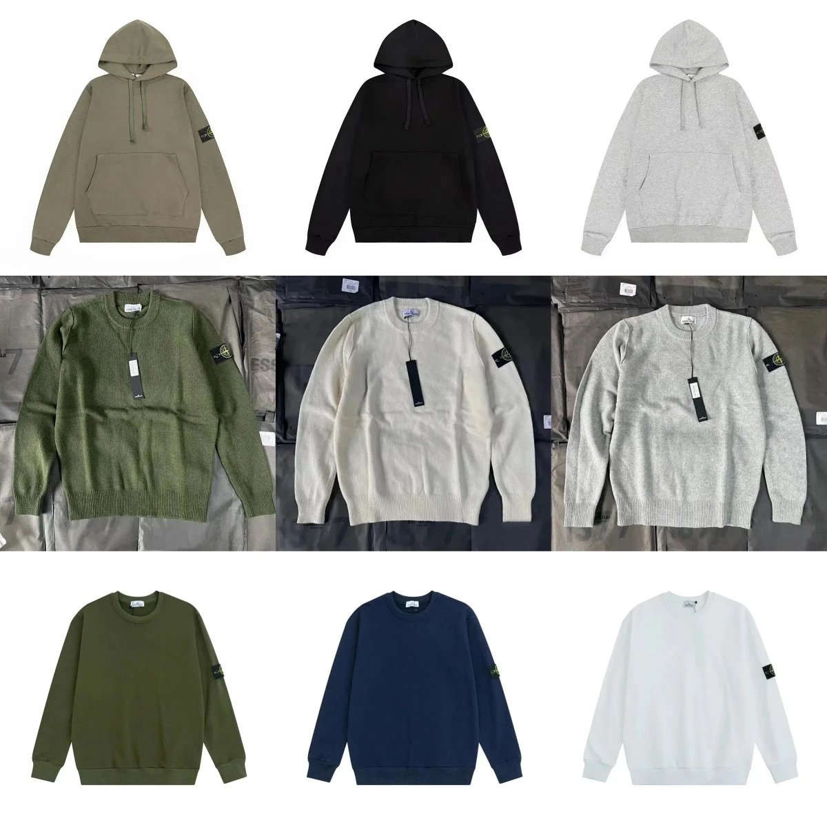 Stone Island Compass Patch Casual Sweatshirt and Hoodie Collection Multicolor