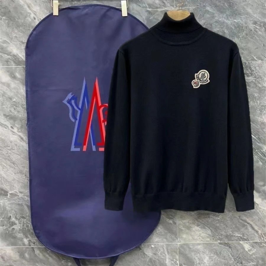 Moncler Turtleneck Knit Sweater Black