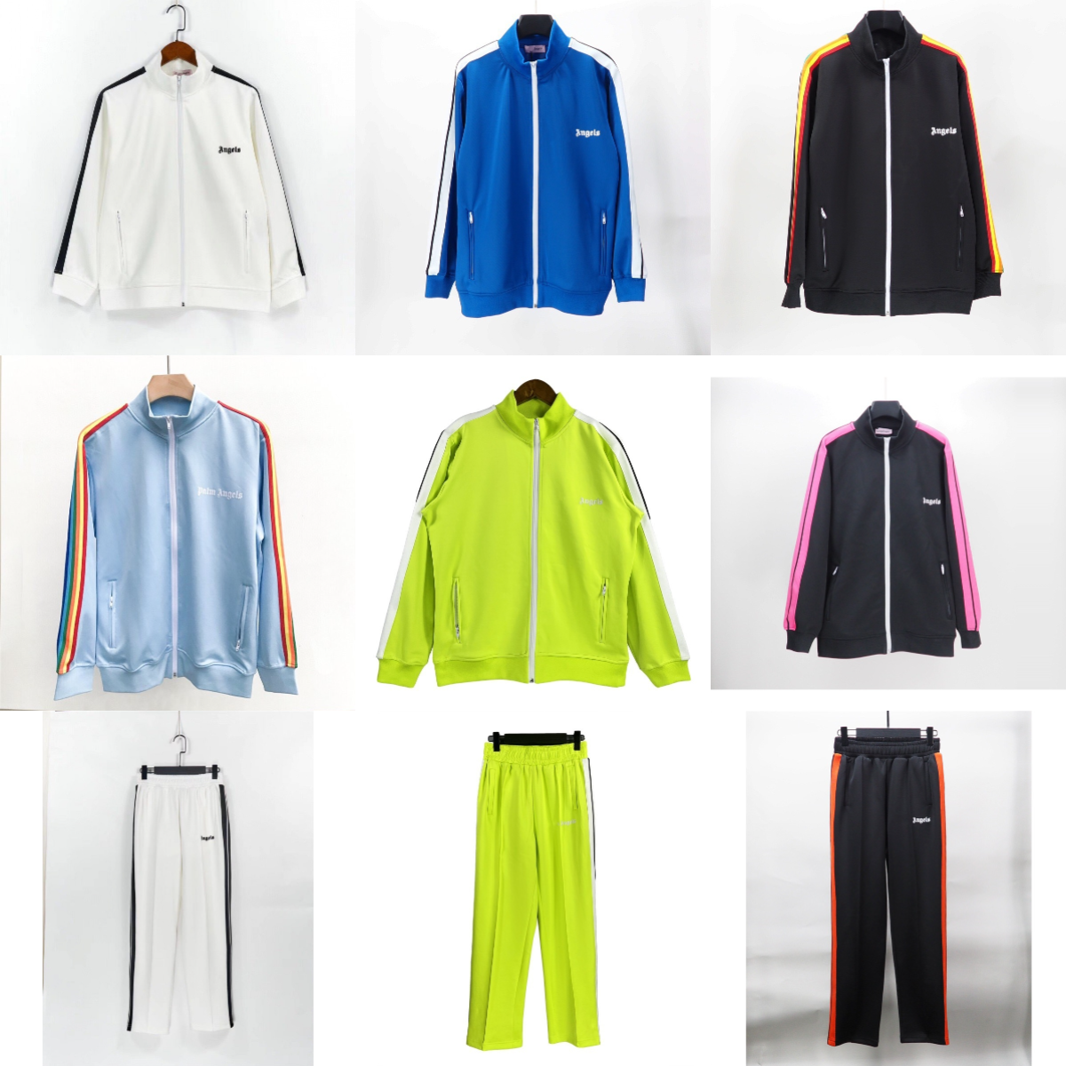Palm Angels Classic Track Jacket and Pants Sporty Tracksuit Set Multicolor