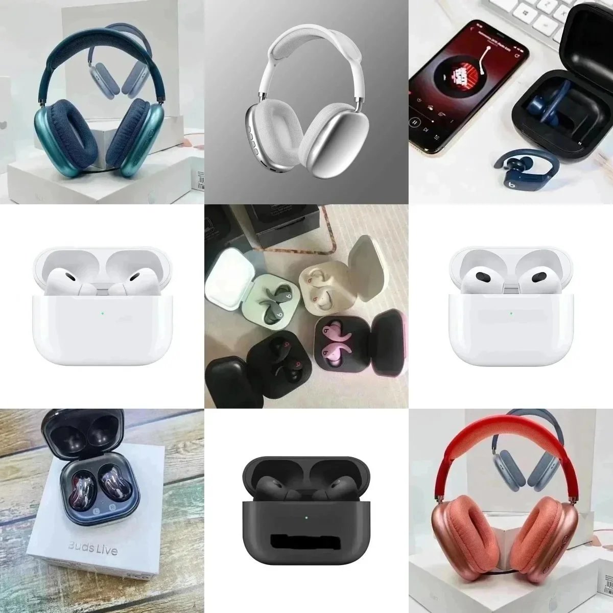 Apple AirPods Max and AirPods Pro Wireless Bluetooth Headphones Multicolor