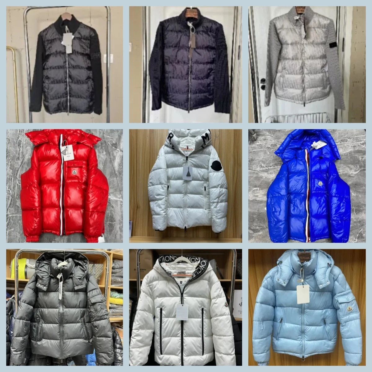 Moncler Puffer Jacket Quilted Down Winter Coat Multicolor