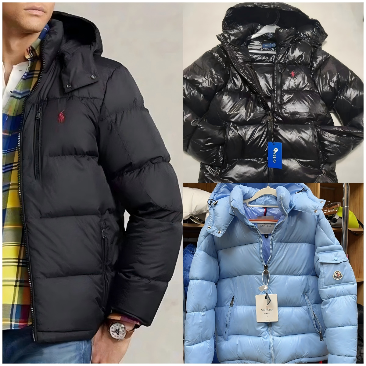 Ralph Lauren Puffer Shiny Down Jacket Black