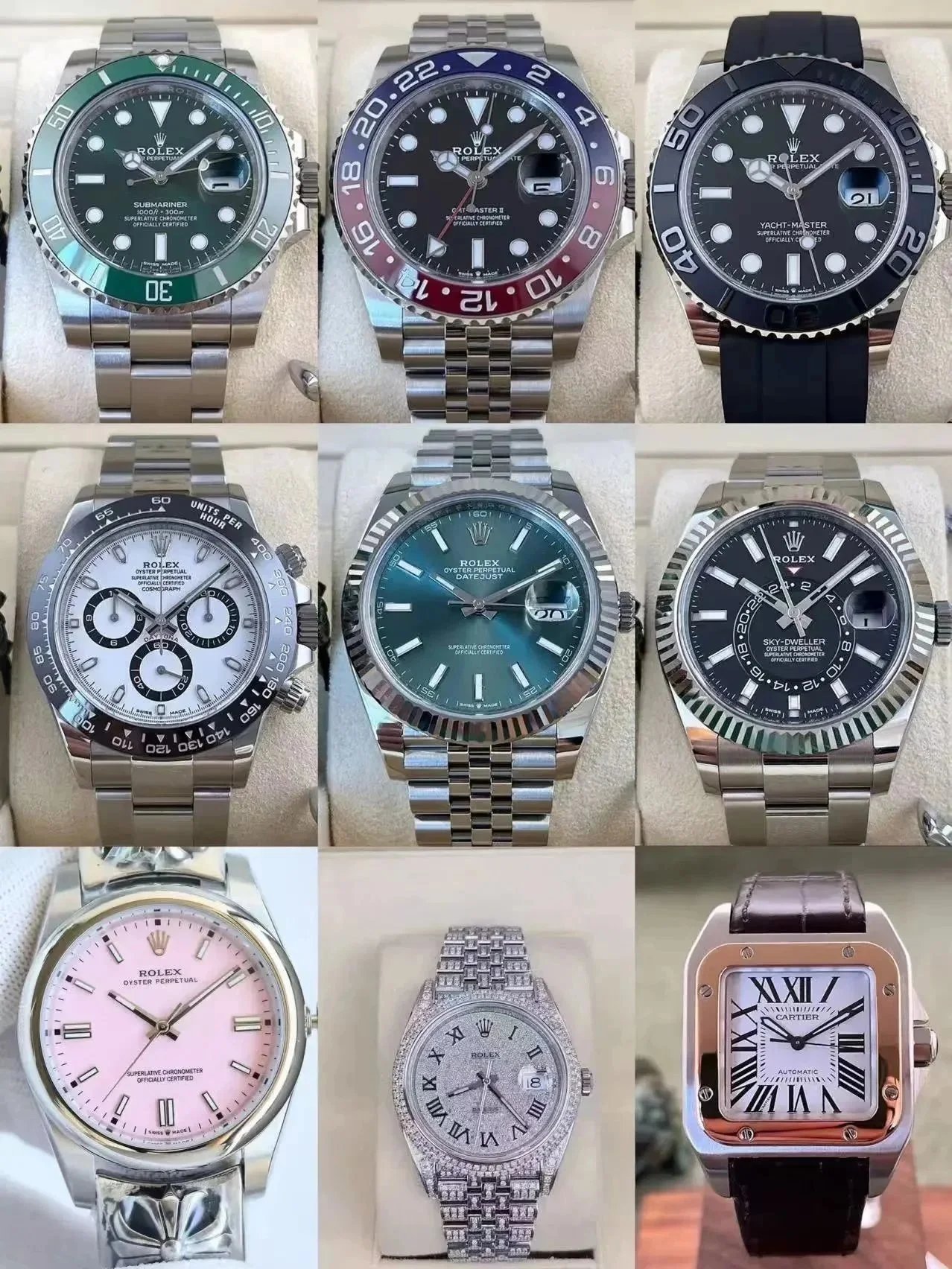 Rolex Luxury Watch Collection Stainless Steel and Gold