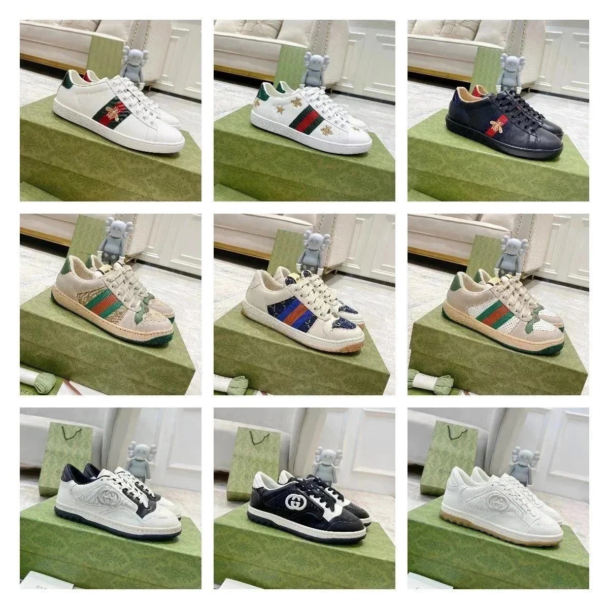 Gucci Ace and Screener Chunky Low Top Sneakers Multicolor