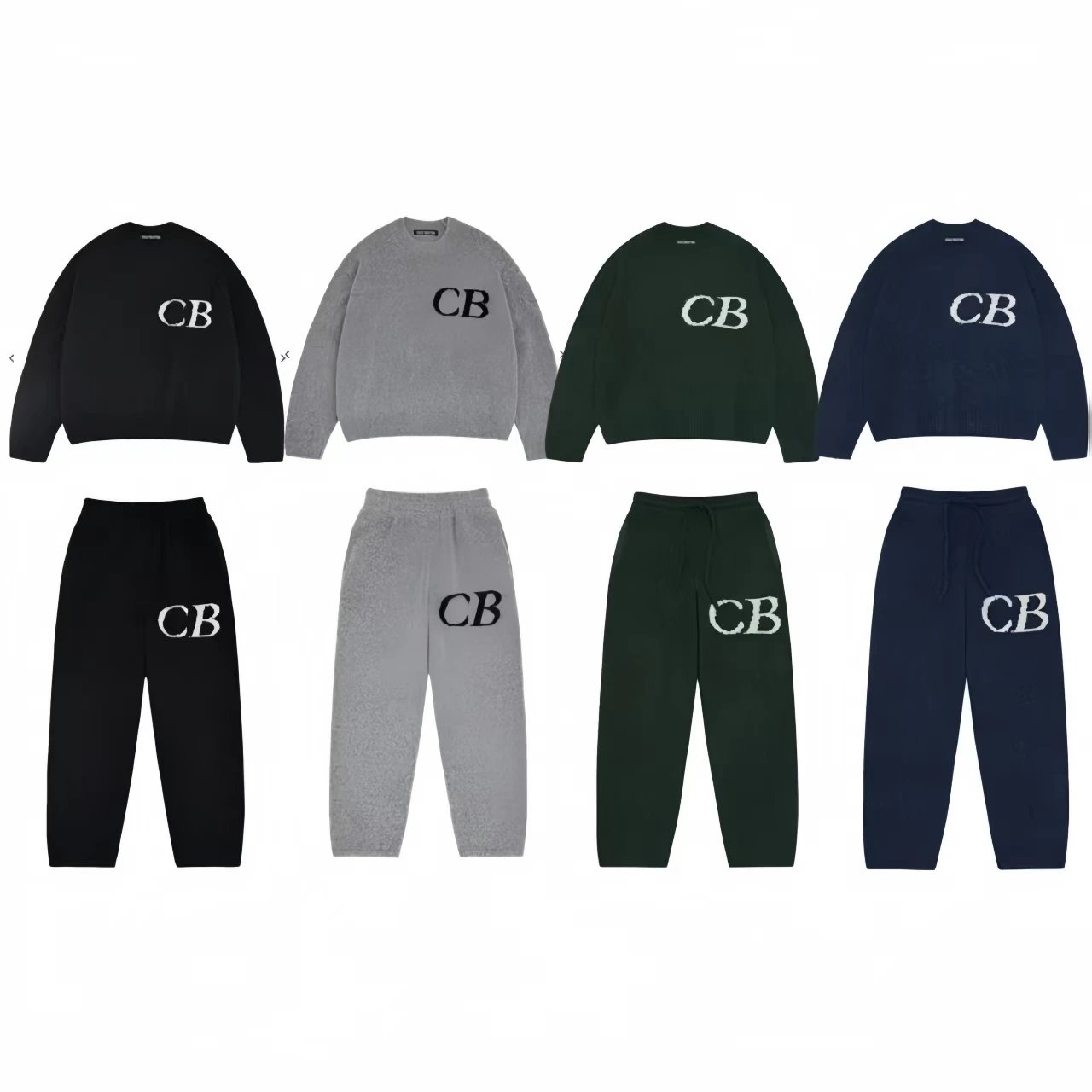 Design CB Letter Knit Matching Set Multicolor