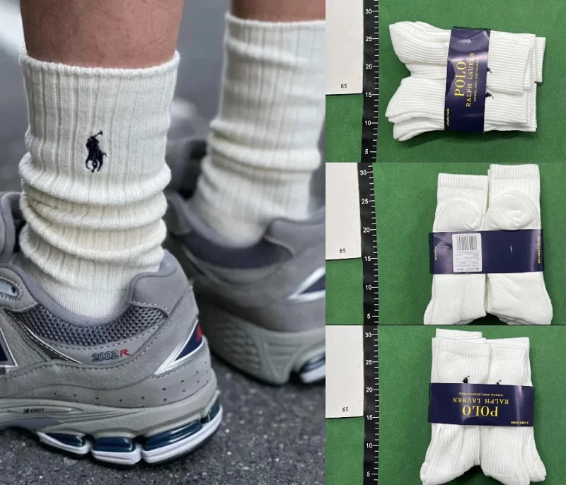 Polo Ralph Lauren PRL Ribbed Crew Socks Cotton White