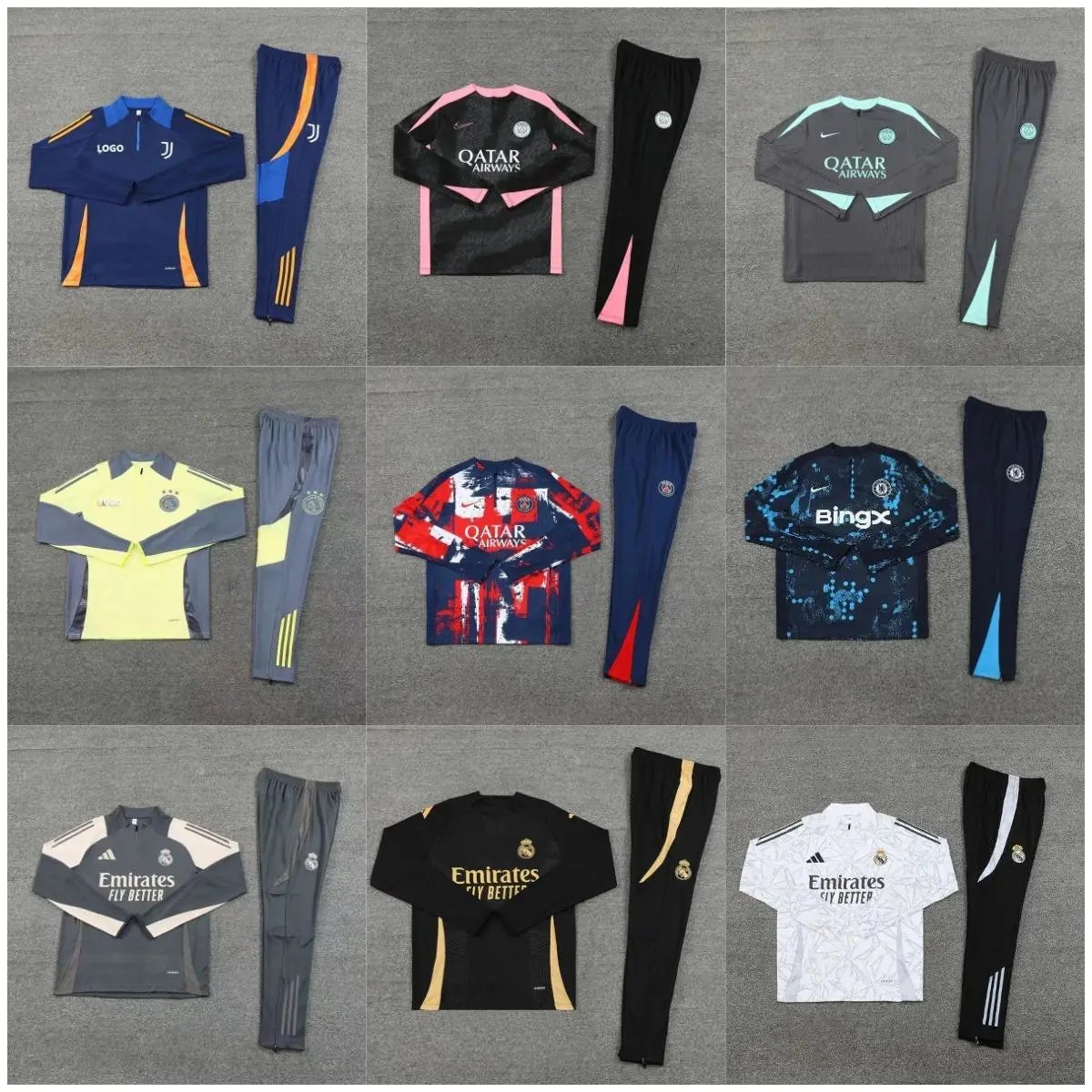 Adidas Football Training Tracksuit Set Professional Sporty Jersey and Pants Multicolor