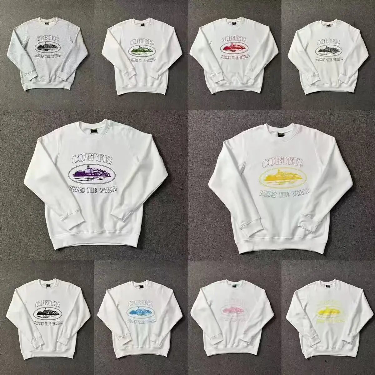 Corteiz Rules The World Graphic Streetwear Sweatshirt Multicolor