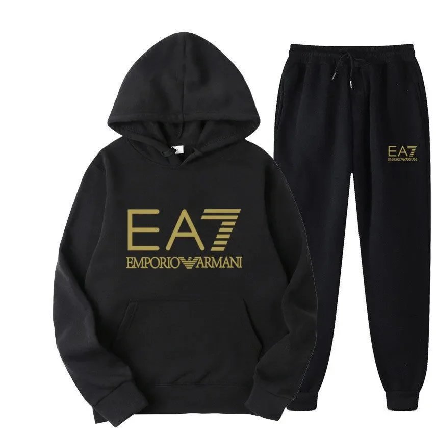 Emporio Armani EA7 Tracksuit Set Casual Matching Set Black