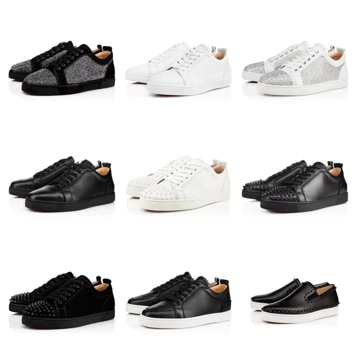 Christian Louboutin Louis Junior and Louis Orlato Studded Sneakers Multicolor