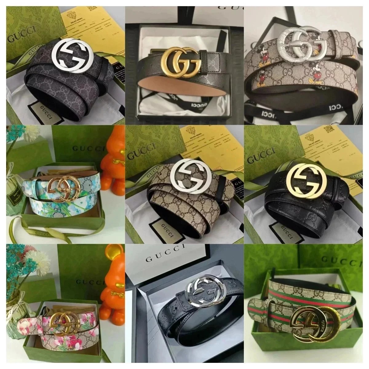 Gucci GG Marmont classic leather belt Multicolor