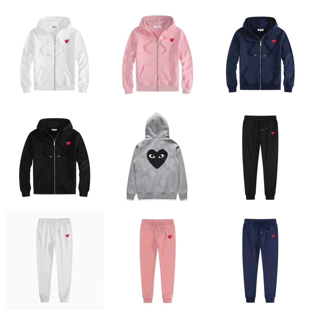 Comme des Garçons CDG Play Heart Casual Tracksuit Set Multicolor