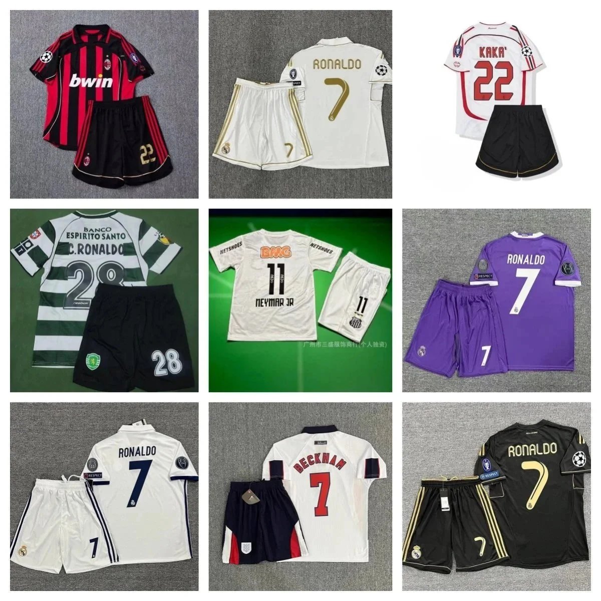 Design Retro Soccer Jersey Sets Vintage Football Kits Multicolor
