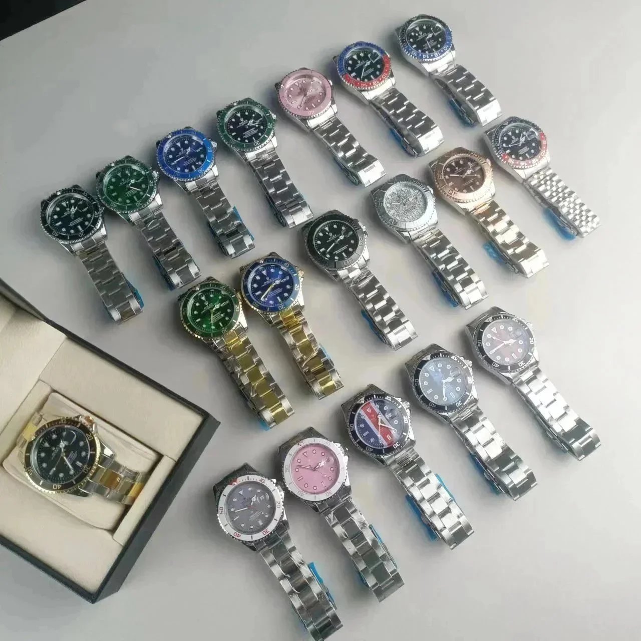 Rolex Submariner luxury stainless steel watch collection Multicolor