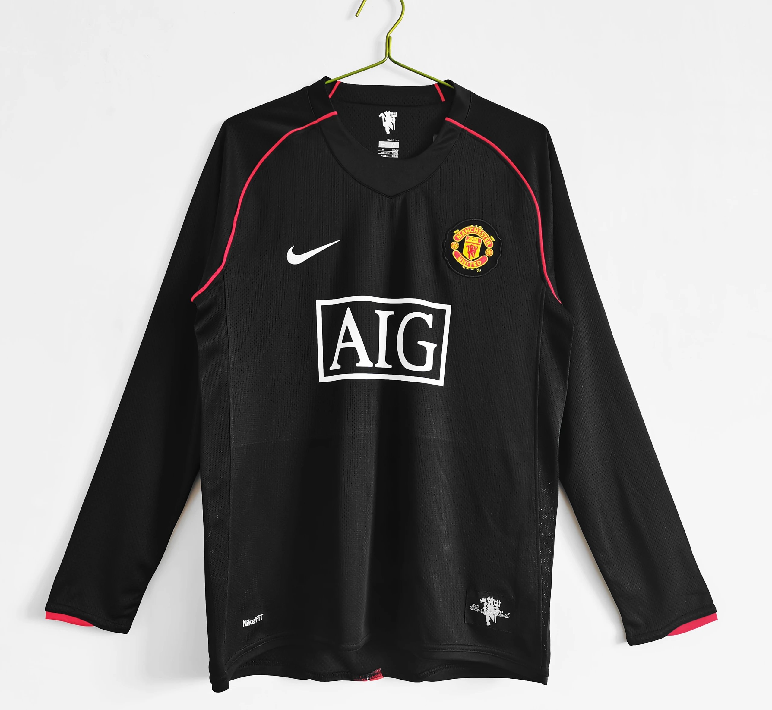 Nike Manchester United 2007-09 Away Retro Soccer Jersey Black