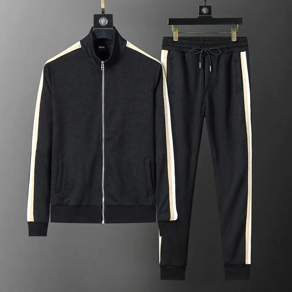 BOSS Monogram casual Tracksuit Set Black