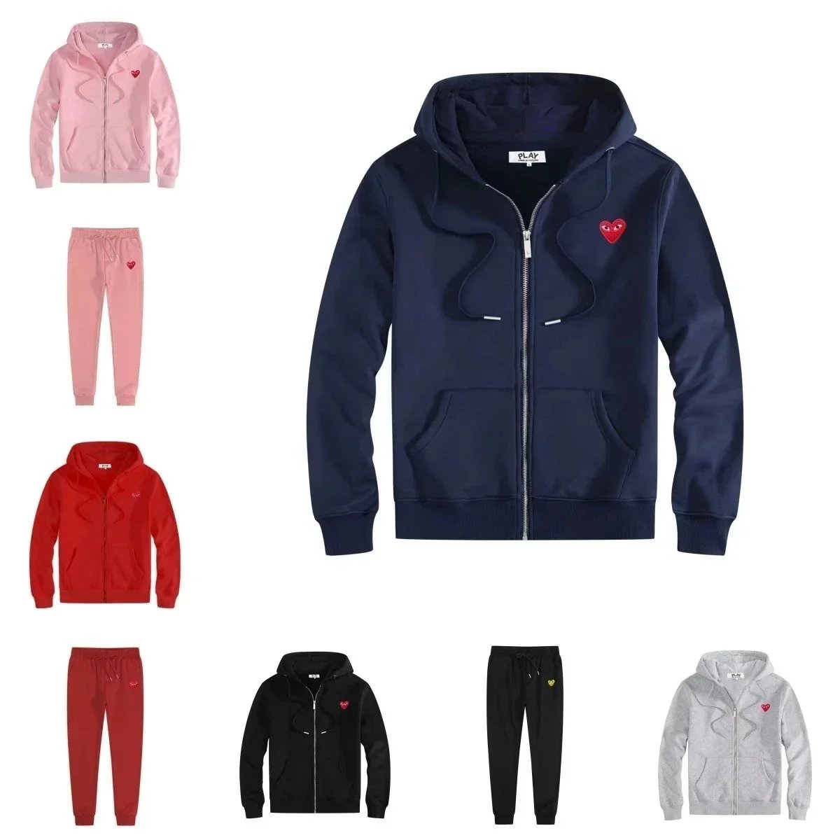 Comme des Garçons CDG PLAY Heart Zip-Up Matching Set Casual