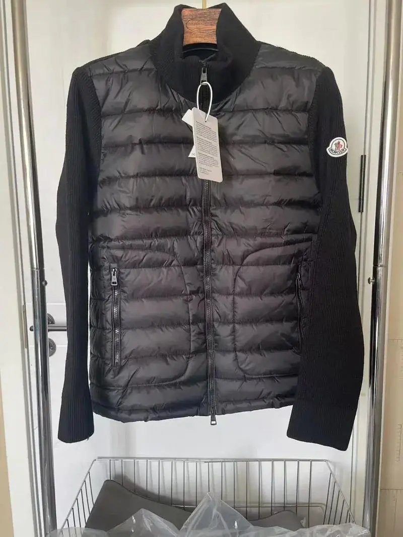 Moncler Hybrid Knit Down Cardigan Jacket Black